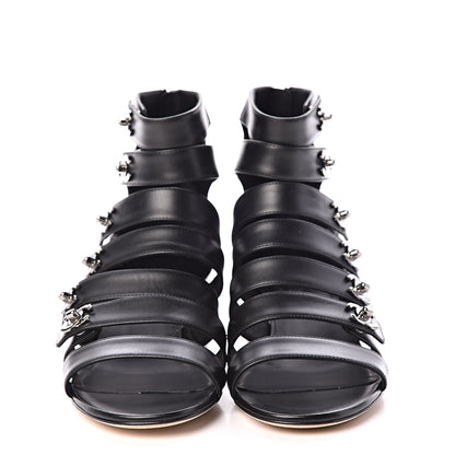 Chanel Calfskin CC Turnlock Sandals 38 Black 2 of 12
