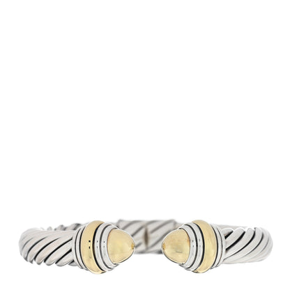 David Yurman Sterling Silver 14K Yellow Gold 10mm Cable Classics Hinged Bracelet 1 of 3
