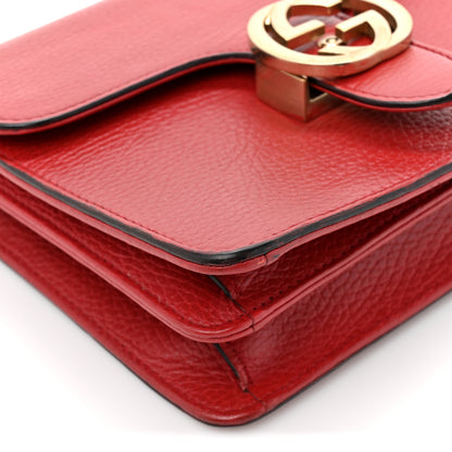 Gucci Dollar Calfskin Small Interlocking G Shoulder Bag Red 10 of 17