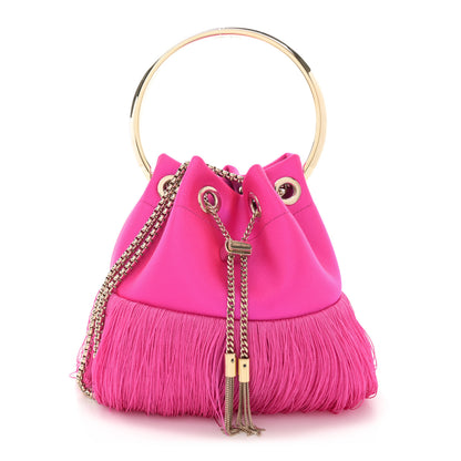 Jimmy Choo Satin Fringe Bon Bon Bag Fuchsia 1 of 9