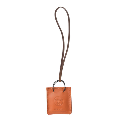 Hermes Milo Lambskin Swift Shopping Bag Charm Feu Gold 1 of 4