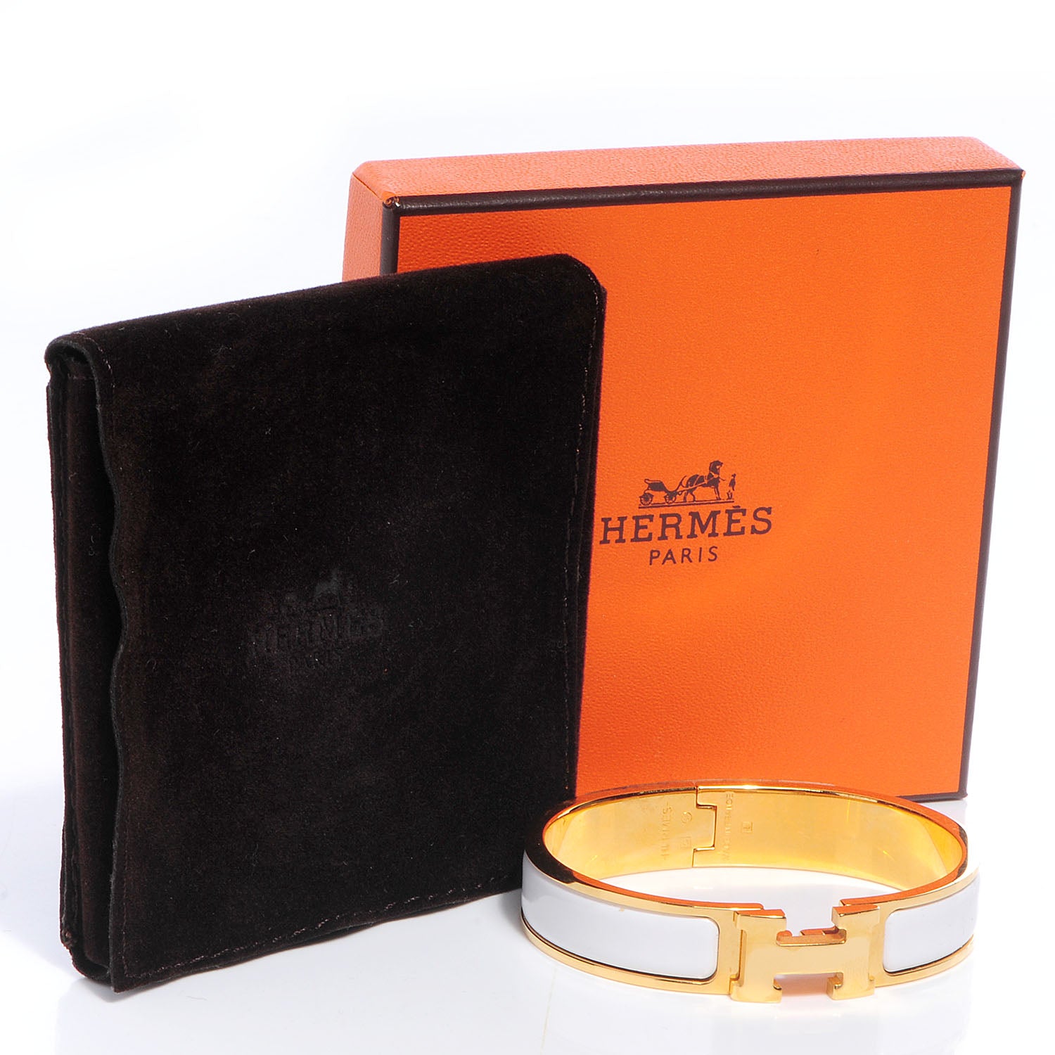 Hermes Enamel Narrow Clic Clac H Bracelet PM White 5 of 5