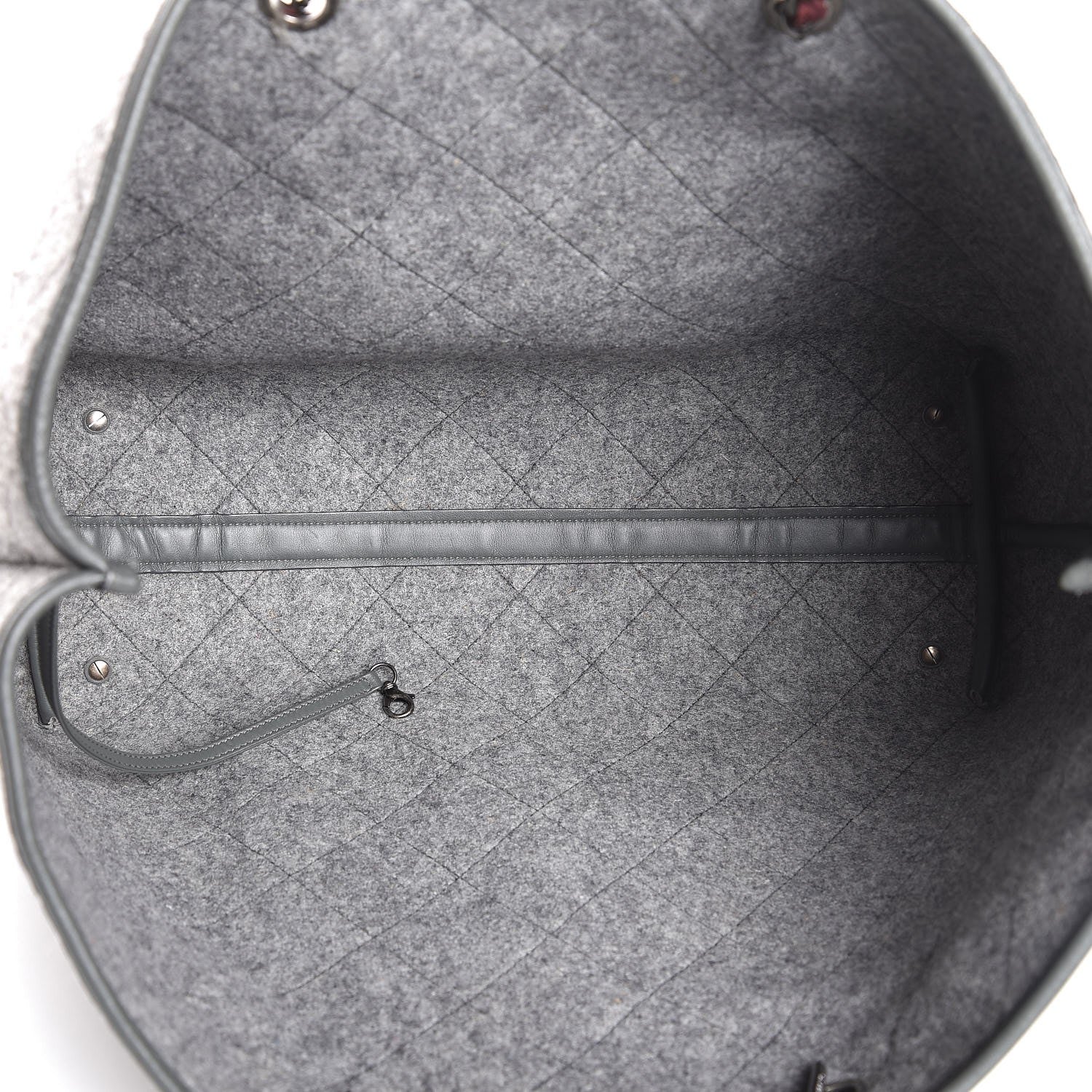 Chanel Wool Quilted Large Shopping Tote Grey 6 of 8