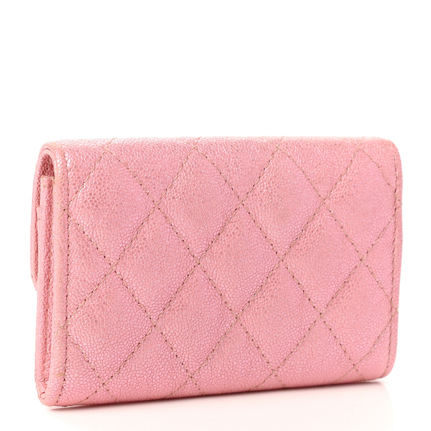 Chanel Iridescent Caviar Quilted Flap Card Holder Rose Pink 2 of 8