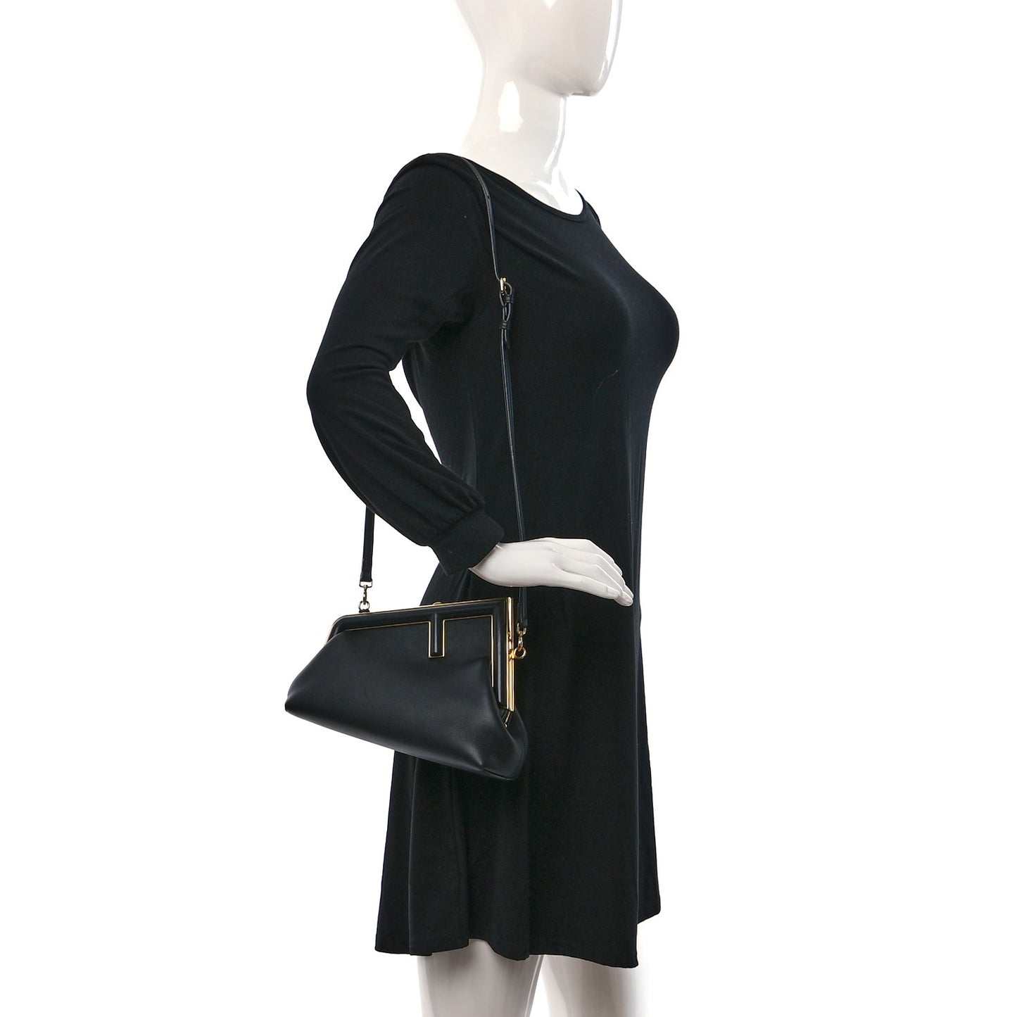 Shiny Nappa Small Fendi First Black