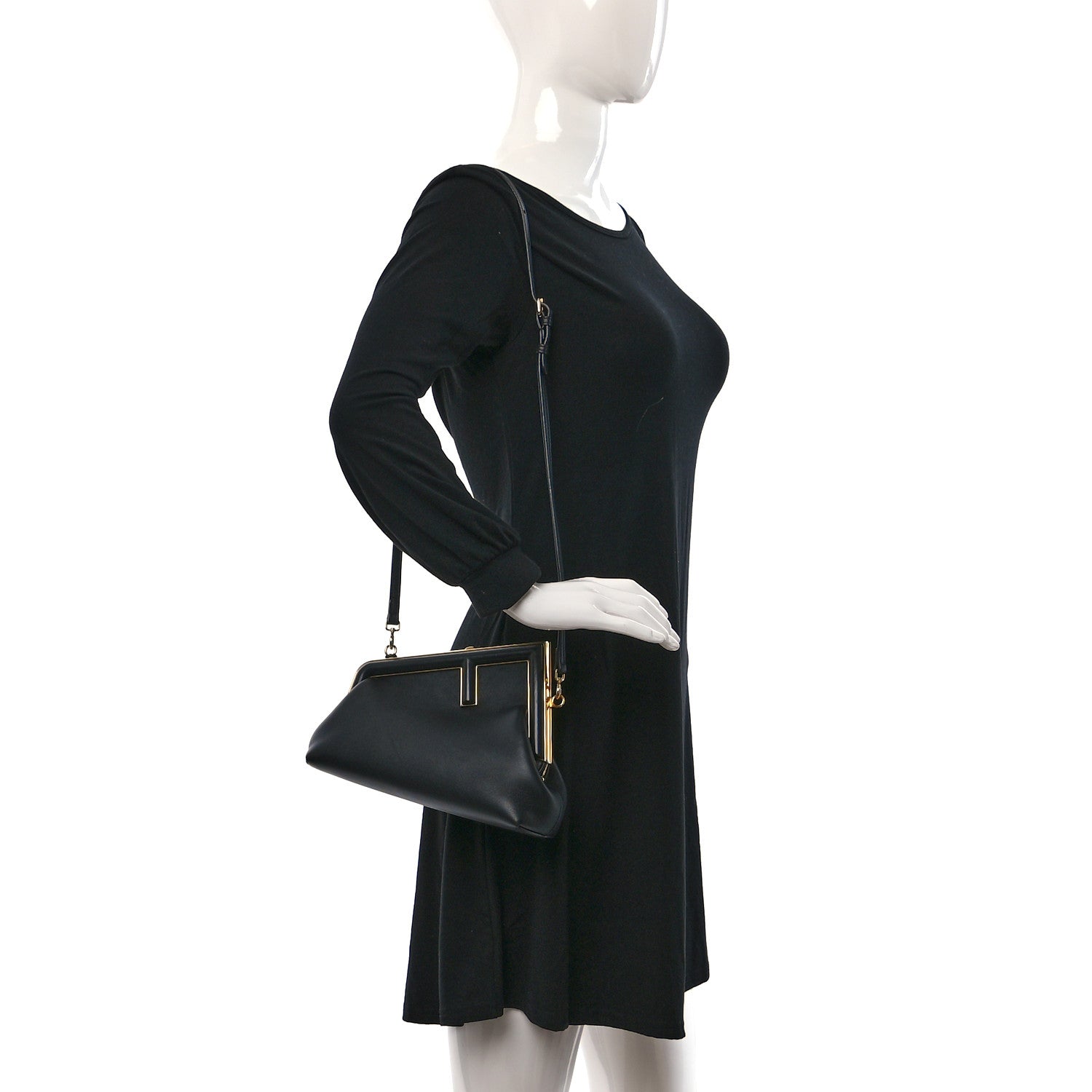 Fendi Shiny Nappa Small Fendi First Black 2 of 9