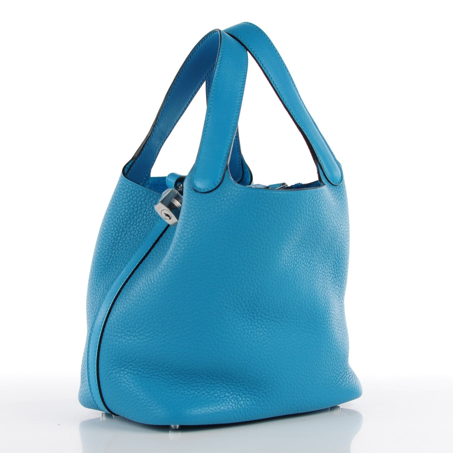 Hermes Taurillon Clemence Picotin Lock 18 PM Turquoise 3 of 9