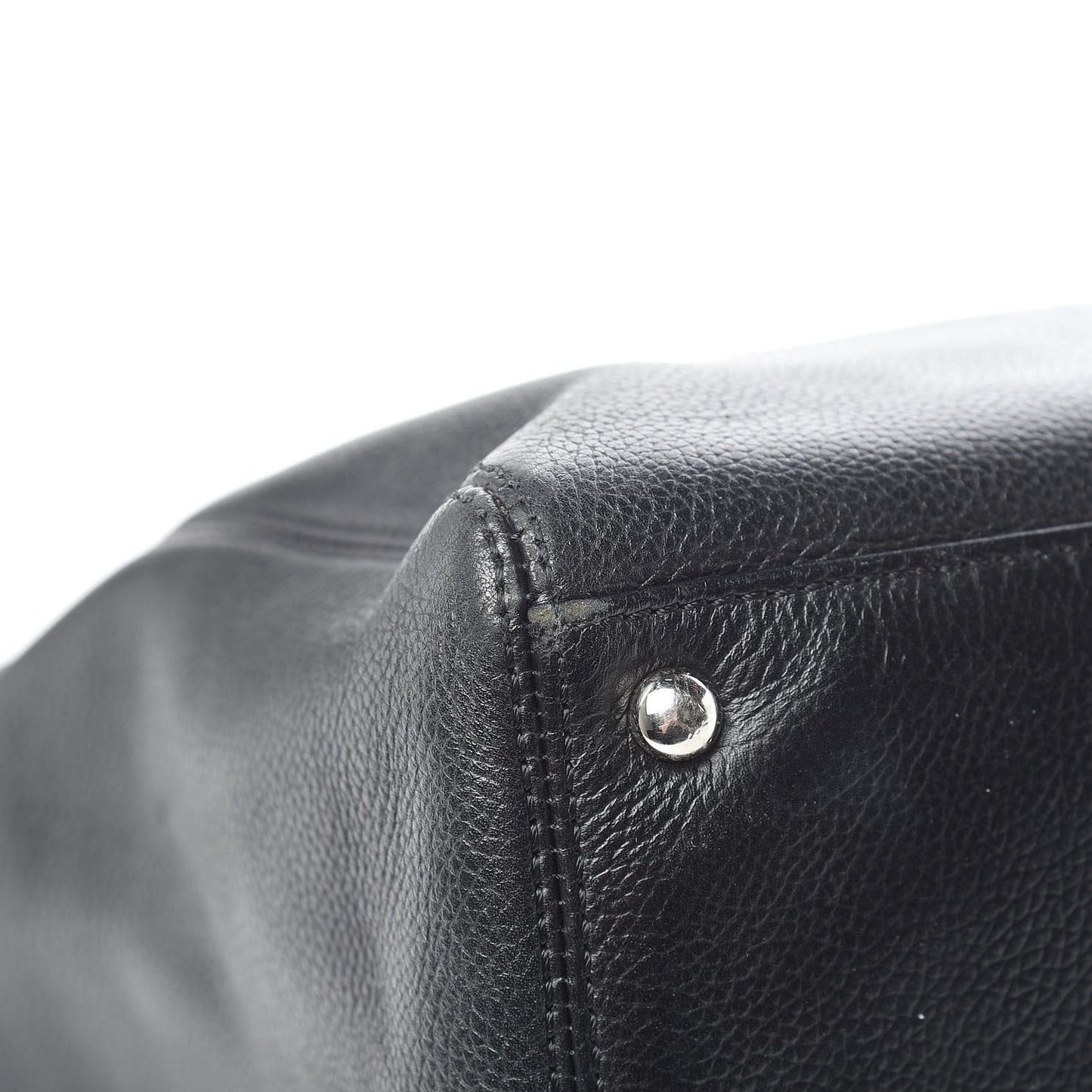 Calfskin Cerf Executive Shopper Tote Black