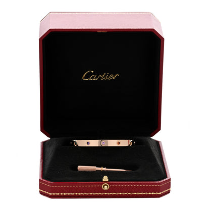 Cartier 18K Pink Gold Sapphire Garnet Amethyst LOVE Bracelet 17 5 of 5