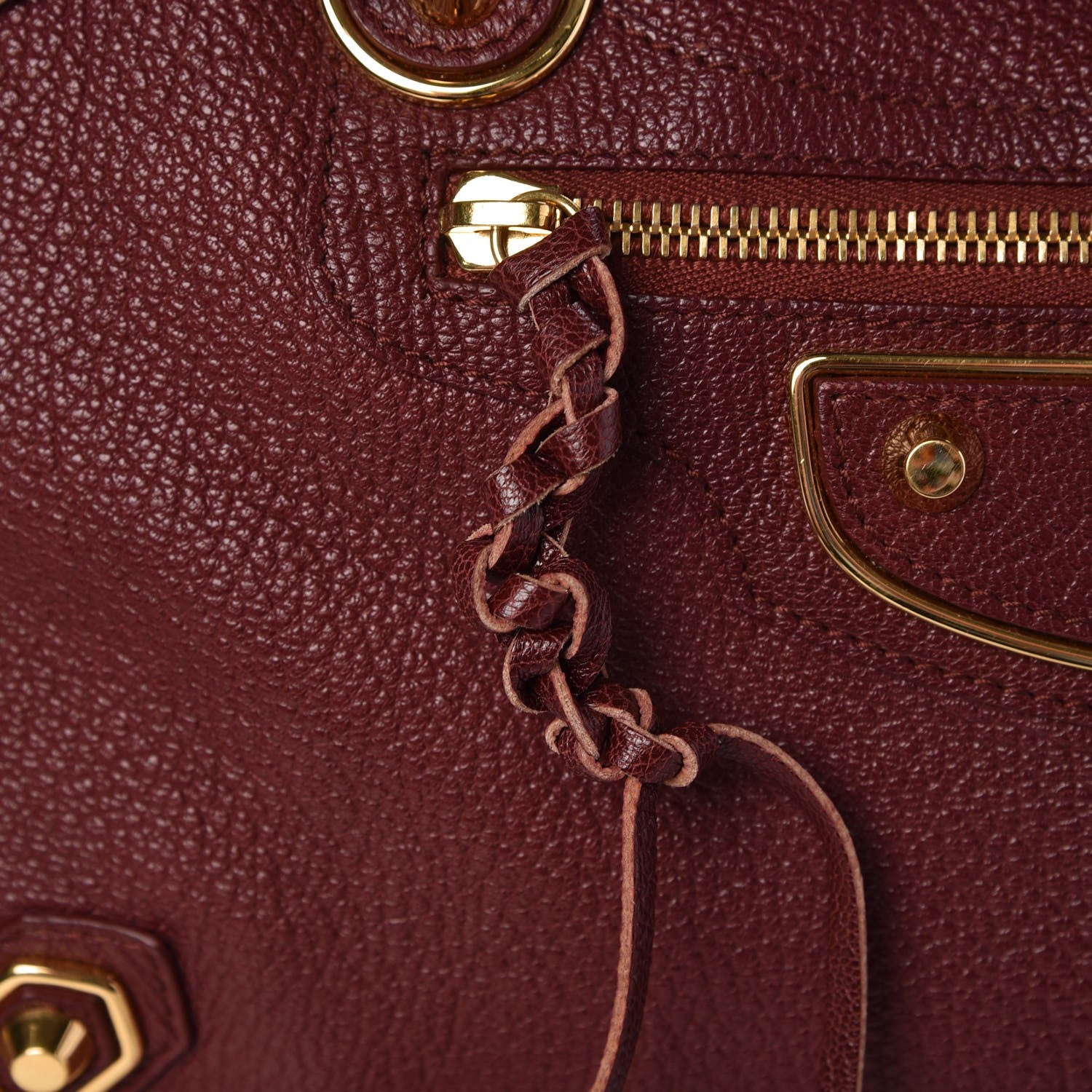 Balenciaga Chevre Gold Metallic Edge Hardware City Bordeaux 9 of 9