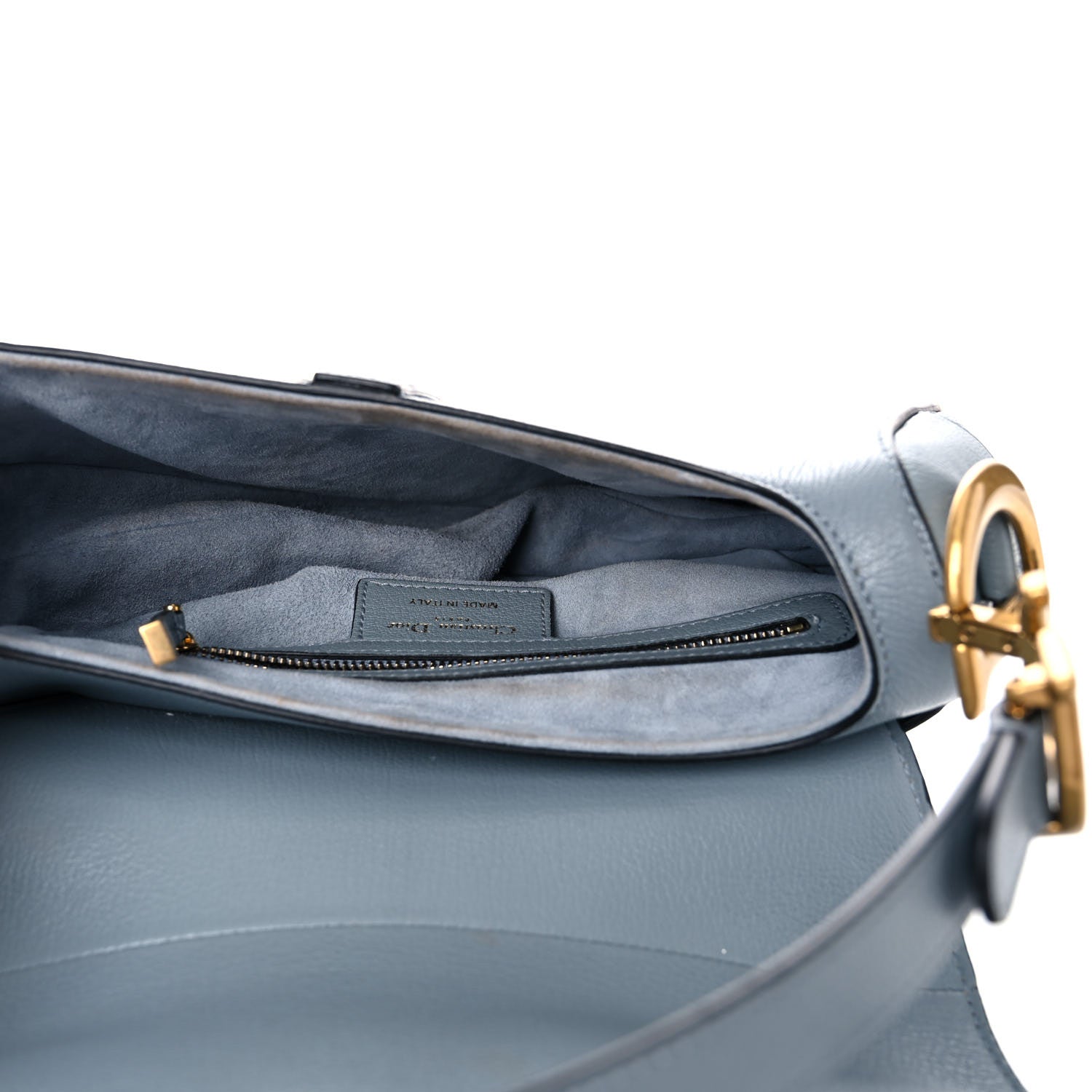 Christian Dior Shiny Goatskin Saddle Bag Cloud Blue 8 of 29