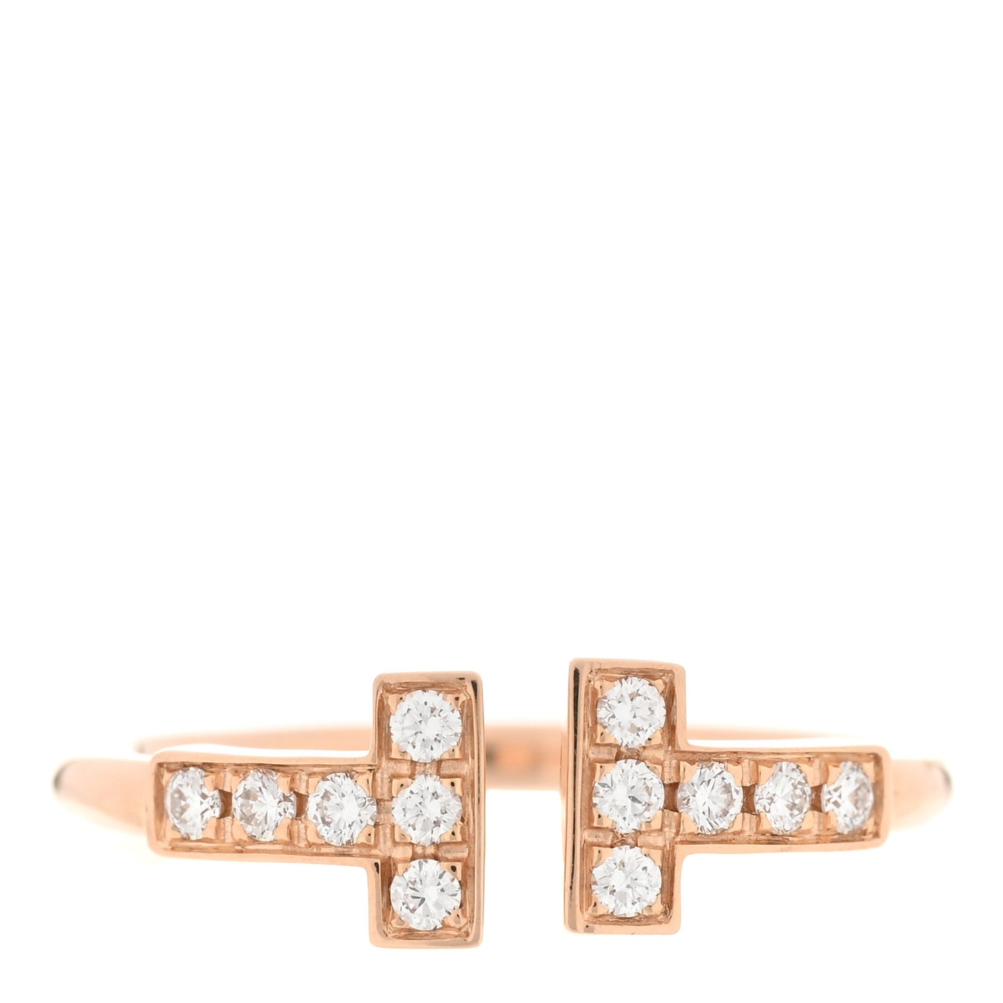 18K Rose Gold Diamond T Wire Ring 47 4
