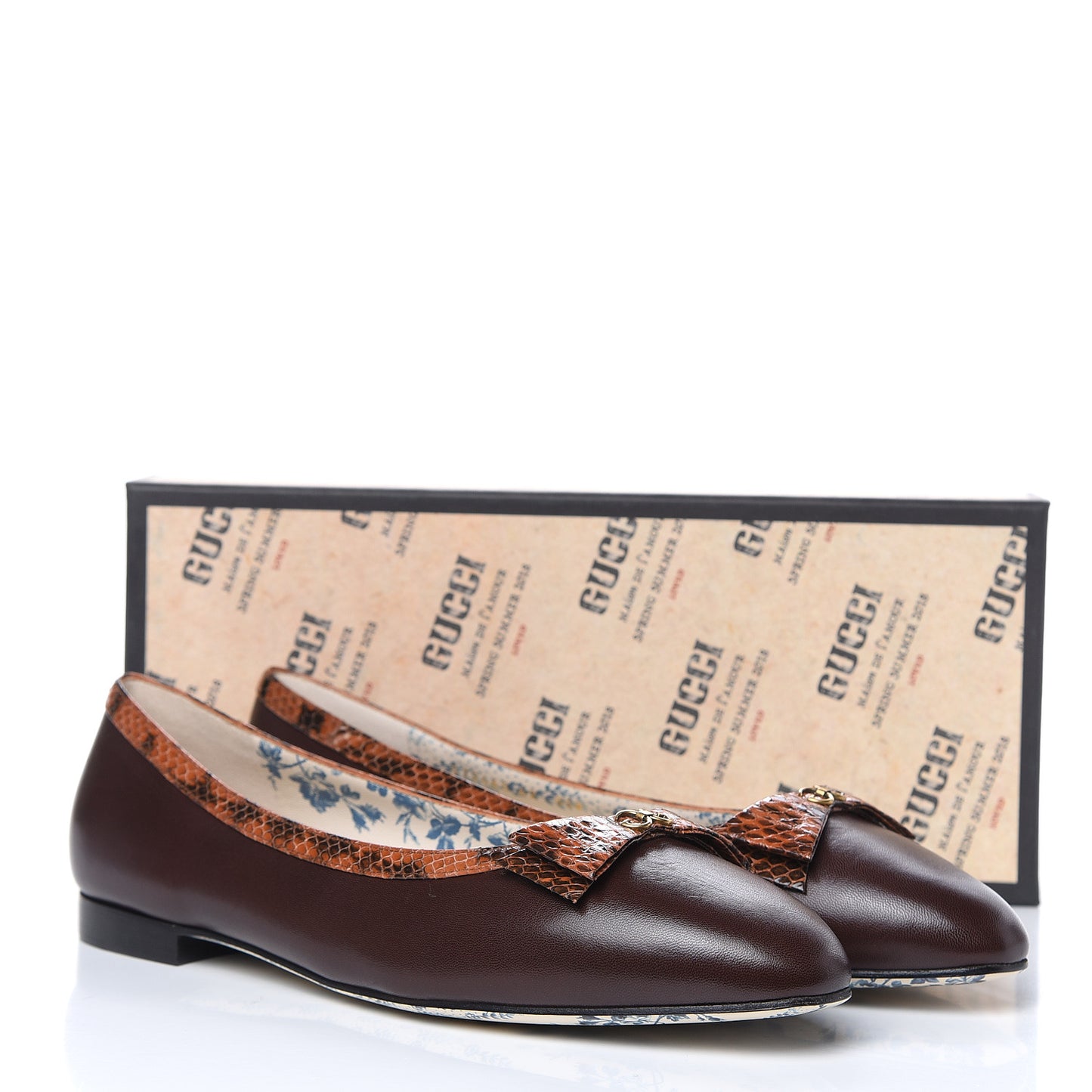 Malaga Kid Elaphe Yva Ballet Flats 42 Cocoa