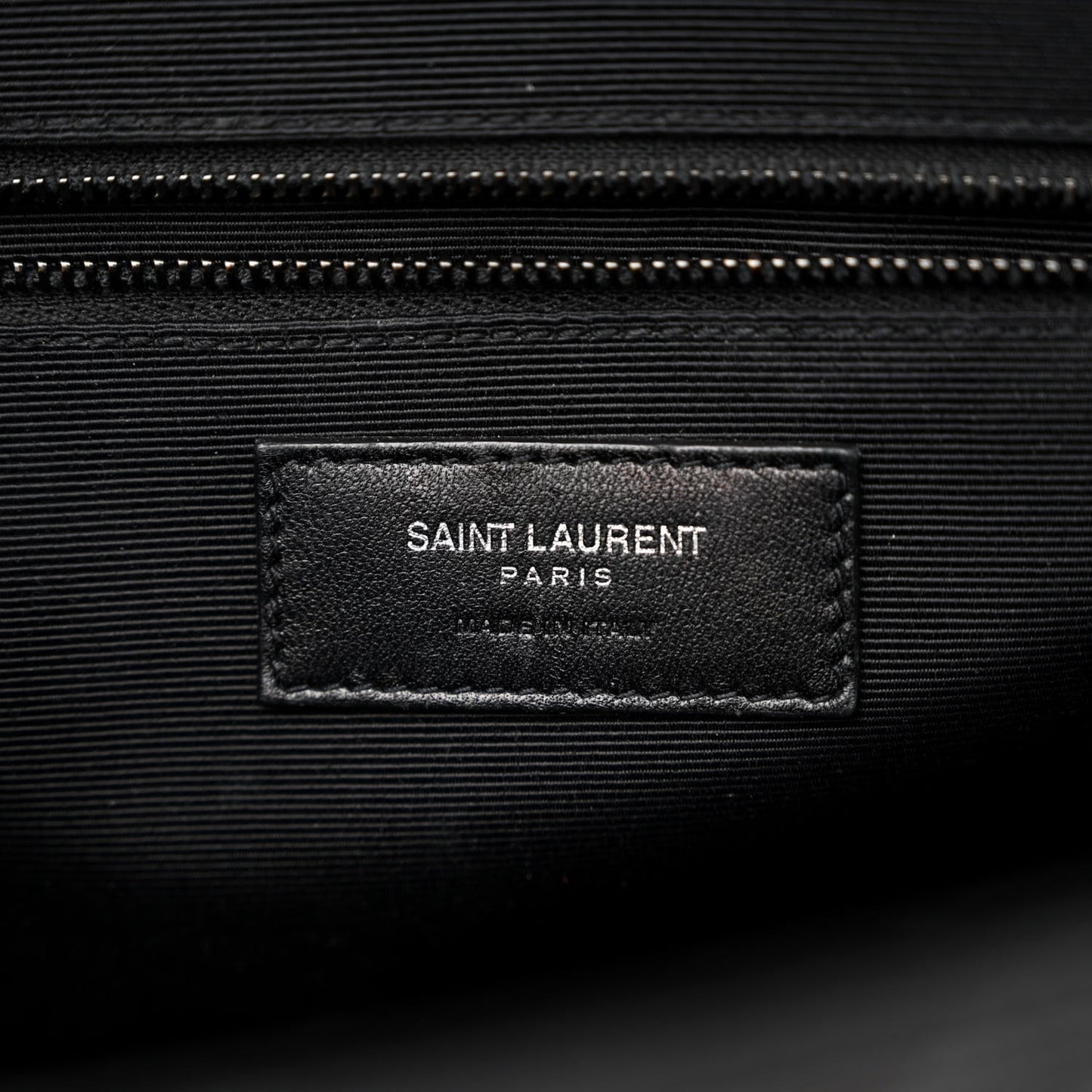 Grain De Poudre Textured Mixed Matelasse Large Triquilt Monogram Monochrome Satchel Black