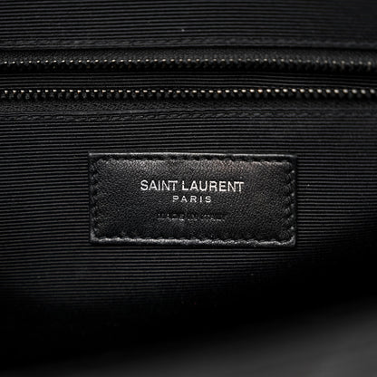 Saint Laurent Grain De Poudre Textured Mixed Matelasse Large Triquilt Monogram Monochrome Satchel Black 6 of 12