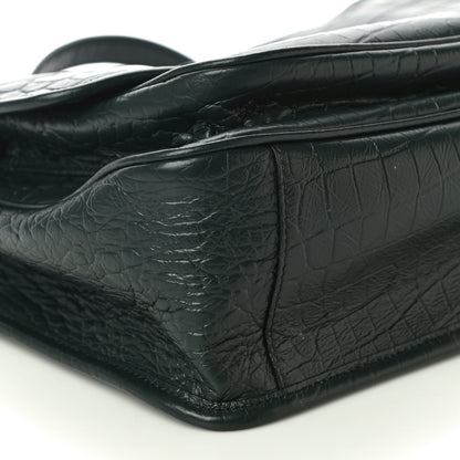 Saint Laurent Crocodile Embossed Calfskin Monogram Medium Niki Chain Satchel Algea 8 of 9