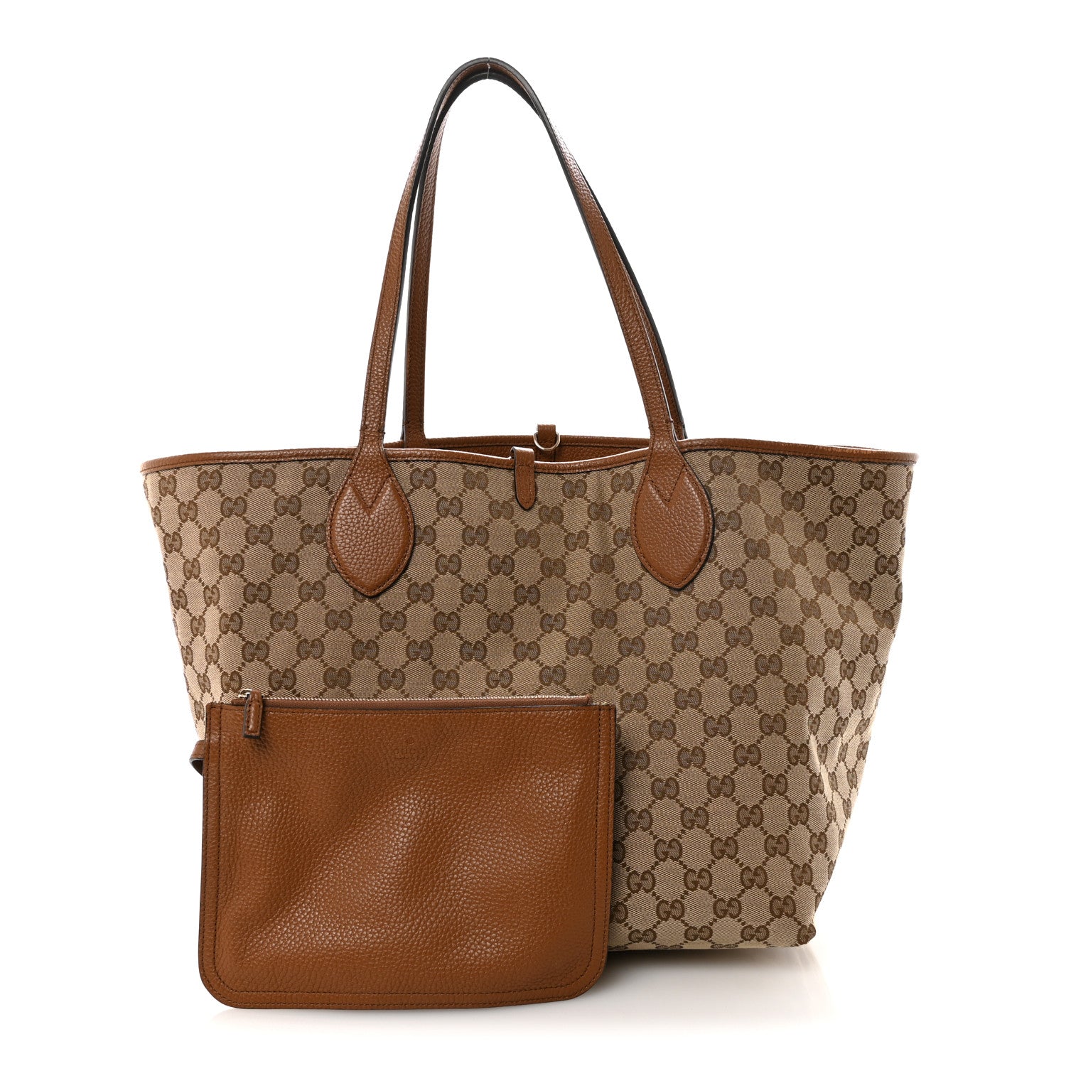 Gucci Grained Calfskin Monogram Large Totissima Reversible Tote Brown 3 of 11