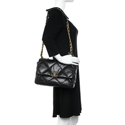 Chanel Goatskin Quilted Large Chanel 19 Flap Black 2 of 10