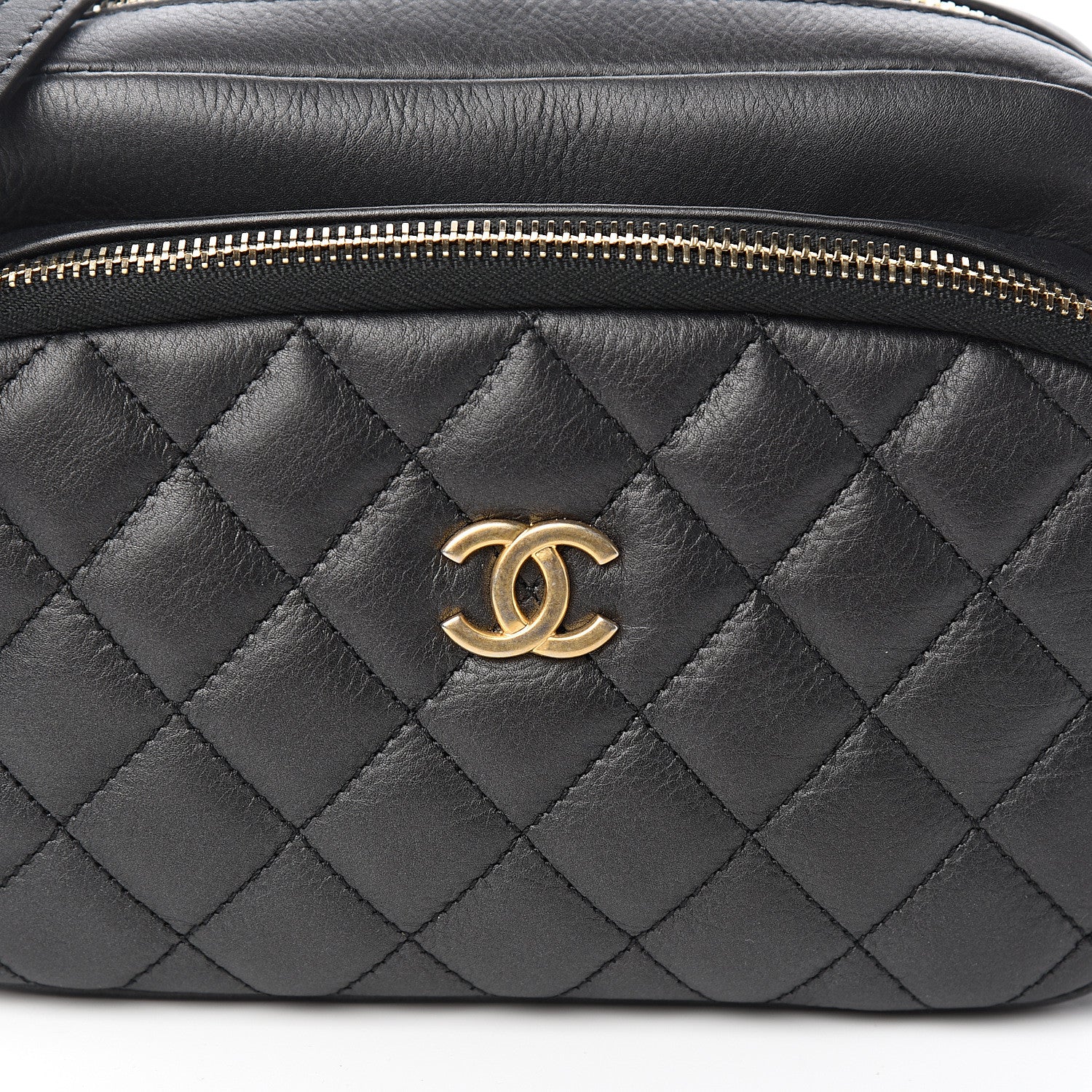 Chanel Calfskin Quilted Day Trips Camera Case Black 10 of 11