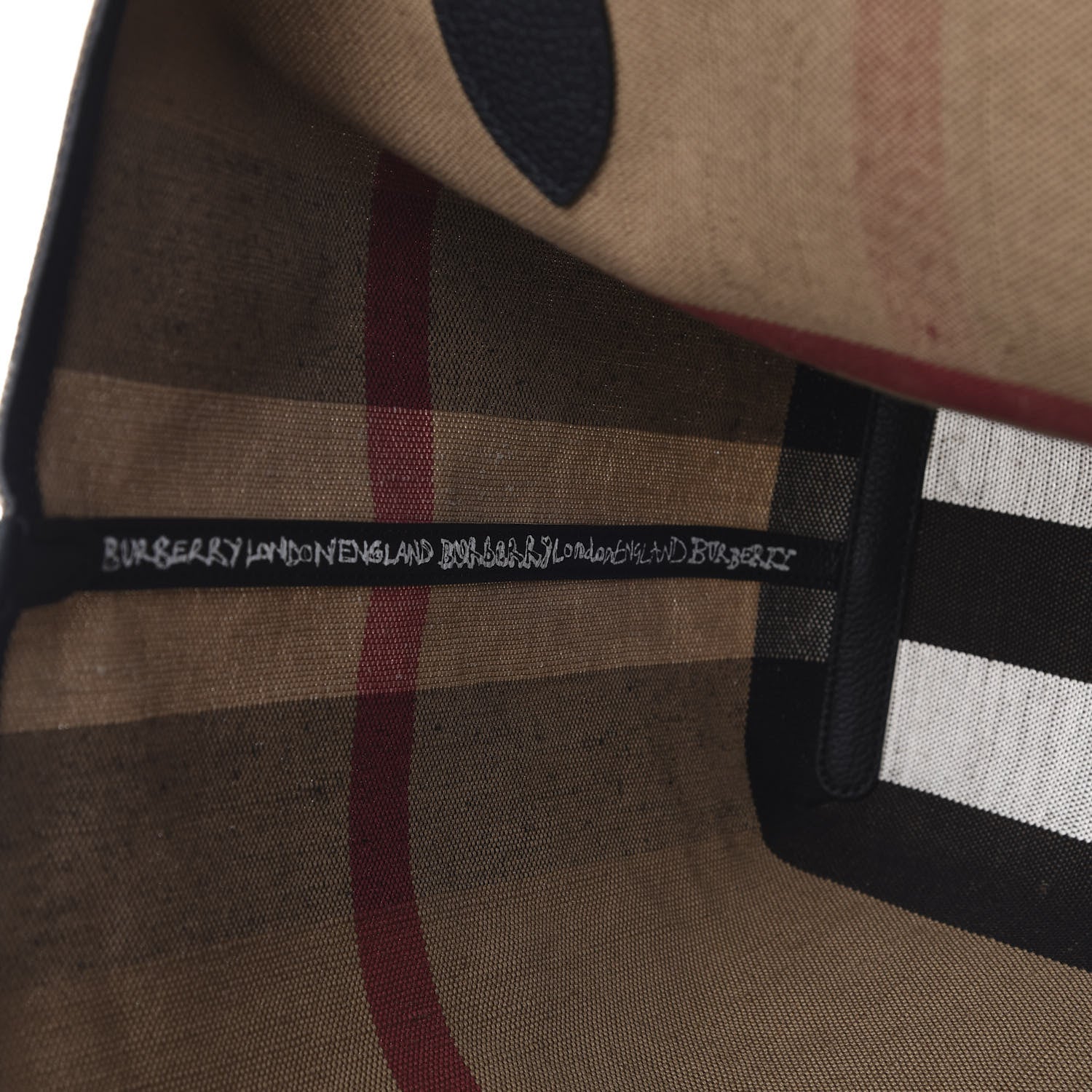 Burberry Coated Canvas Mega Check Medium Doodle Tote Black 9 of 14