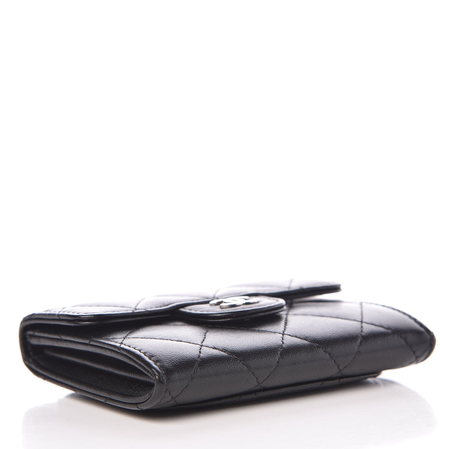 Chanel Lambskin Quilted Flap Card Holder Wallet Black 4 of 9