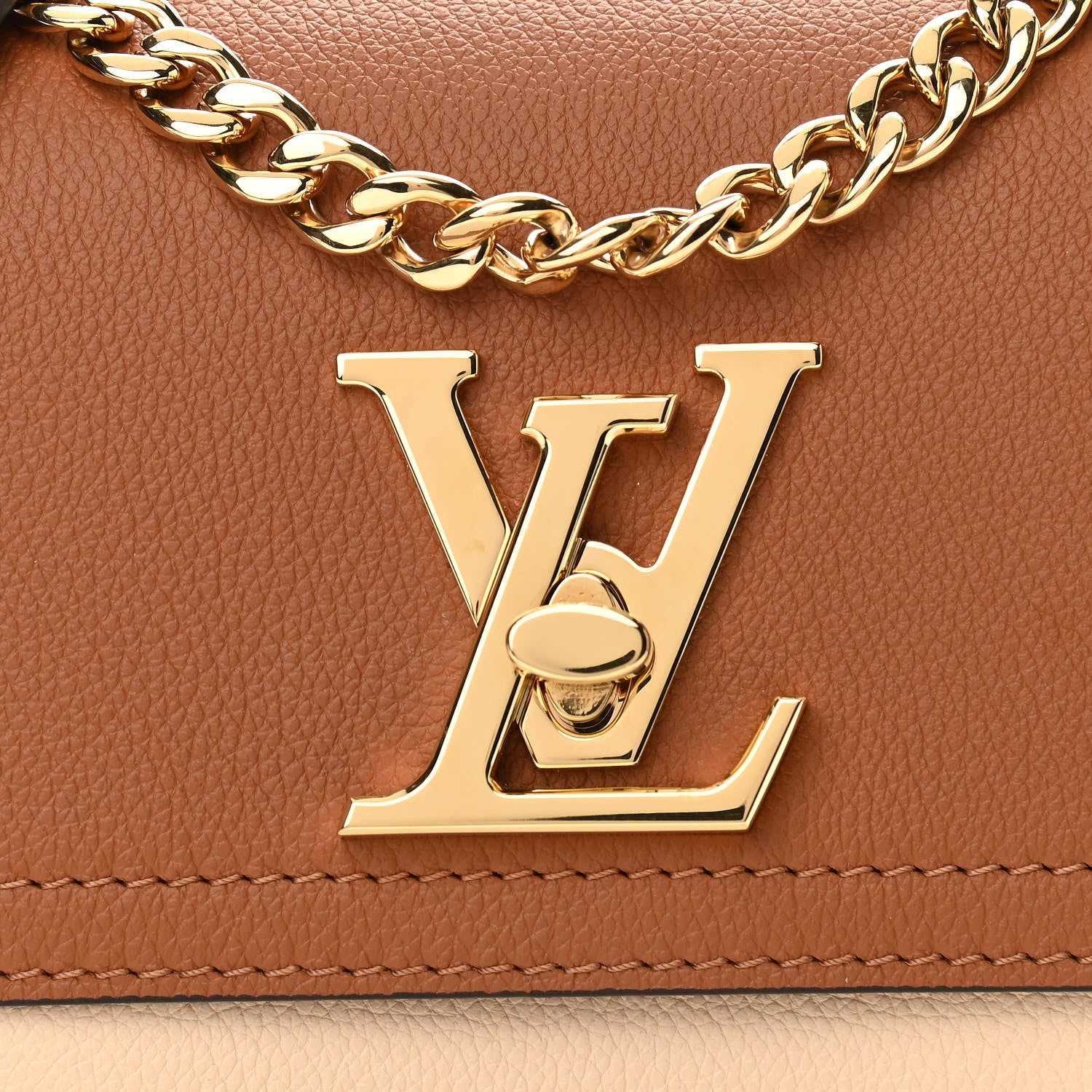 Louis Vuitton Grained Calfskin Lockme Tender Chataigne Brown 7 of 9