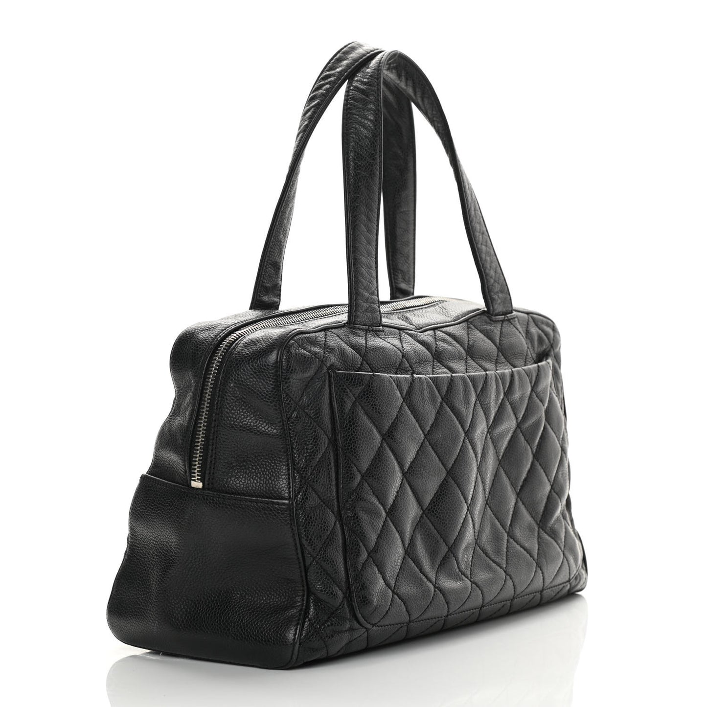 Caviar Quilted Bowler Black