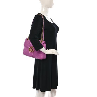 Gucci Calfskin Matelasse Medium GG Marmont Shoulder Bag Candy Mousse 2 of 16