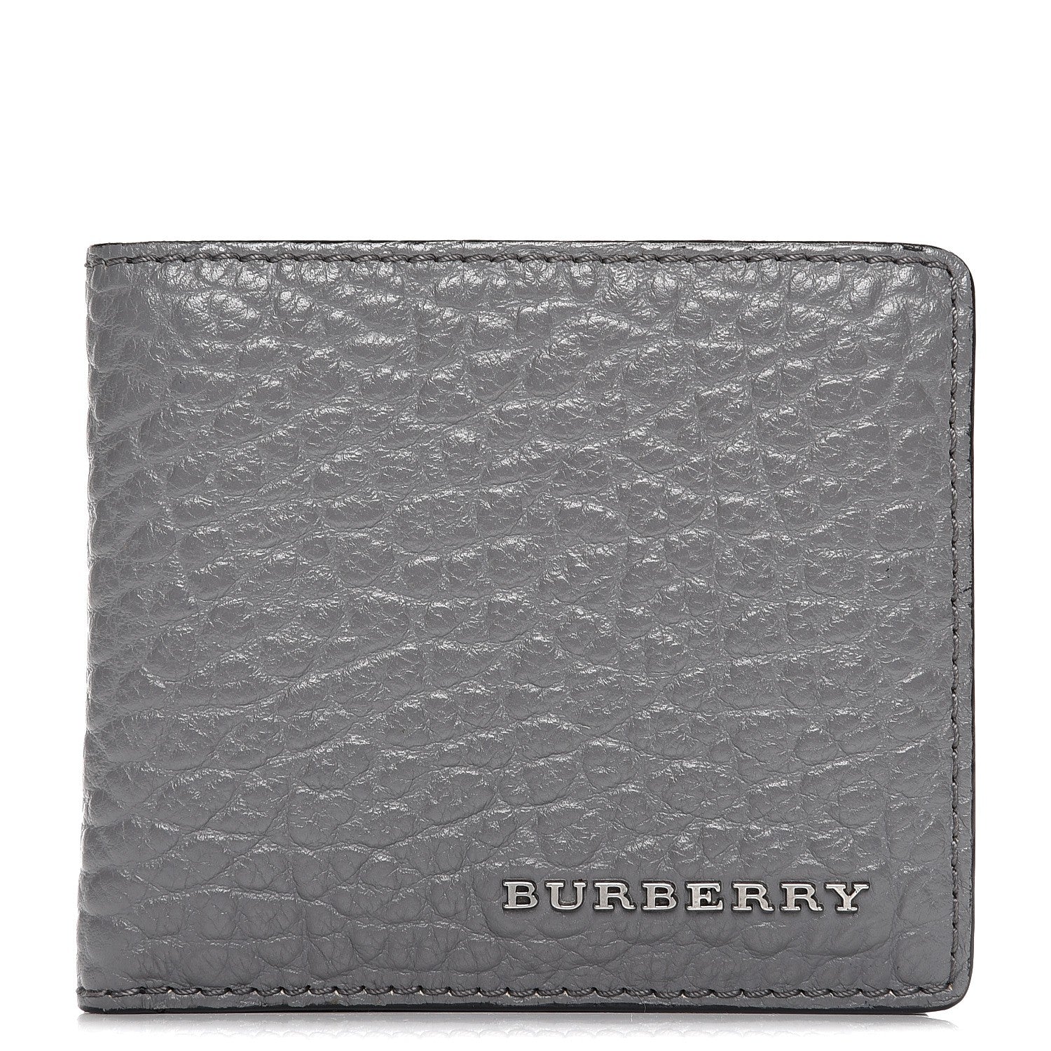 Burberry Signature Grain Calfskin Folding Wallet Stone Grey 1 of 6