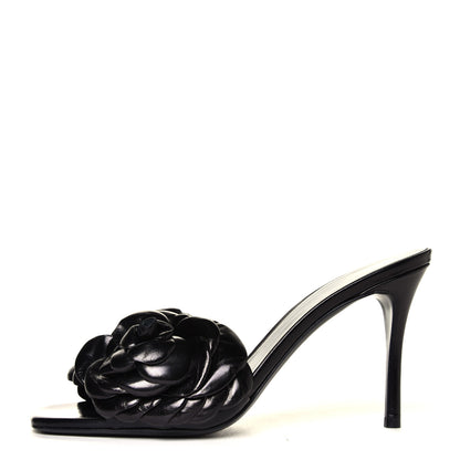 Valentino Garavani Kidskin Atelier 03 Rose Edition 90mm Slide Sandals 38 Black 1 of 6