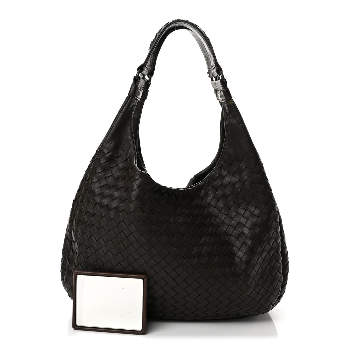 Nappa Intrecciato Medium Campana Hobo Ebano