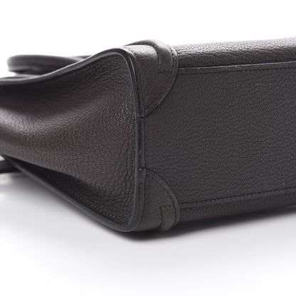 Celine Drummed Calfskin Nano Luggage Brown 9 of 20