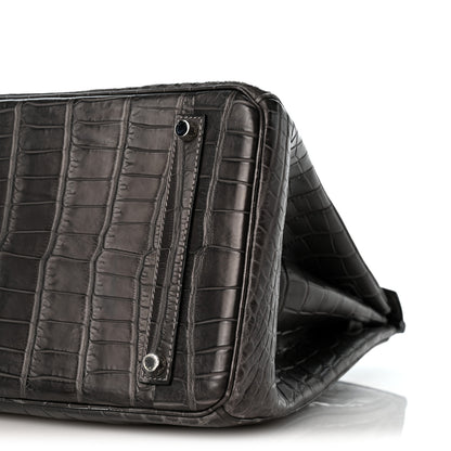 Hermes Matte Niloticus Crocodile Birkin 35 Graphite 10 of 12