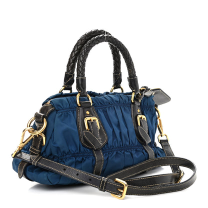 Prada Tessuto Nylon Gaufre Shopping Satchel Bleuette 3 of 18