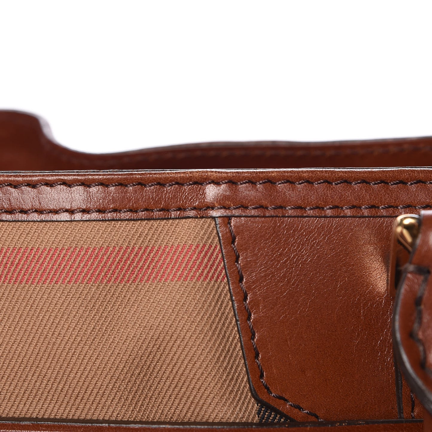 House Check Bridle Calfskin Medium Lynher Tote Dark Tan