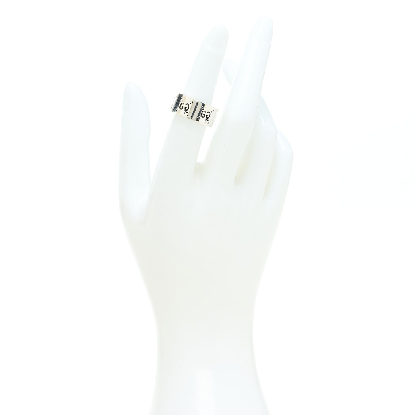 Sterling Silver GucciGhost Hamlet Skull Band Ring 52 6