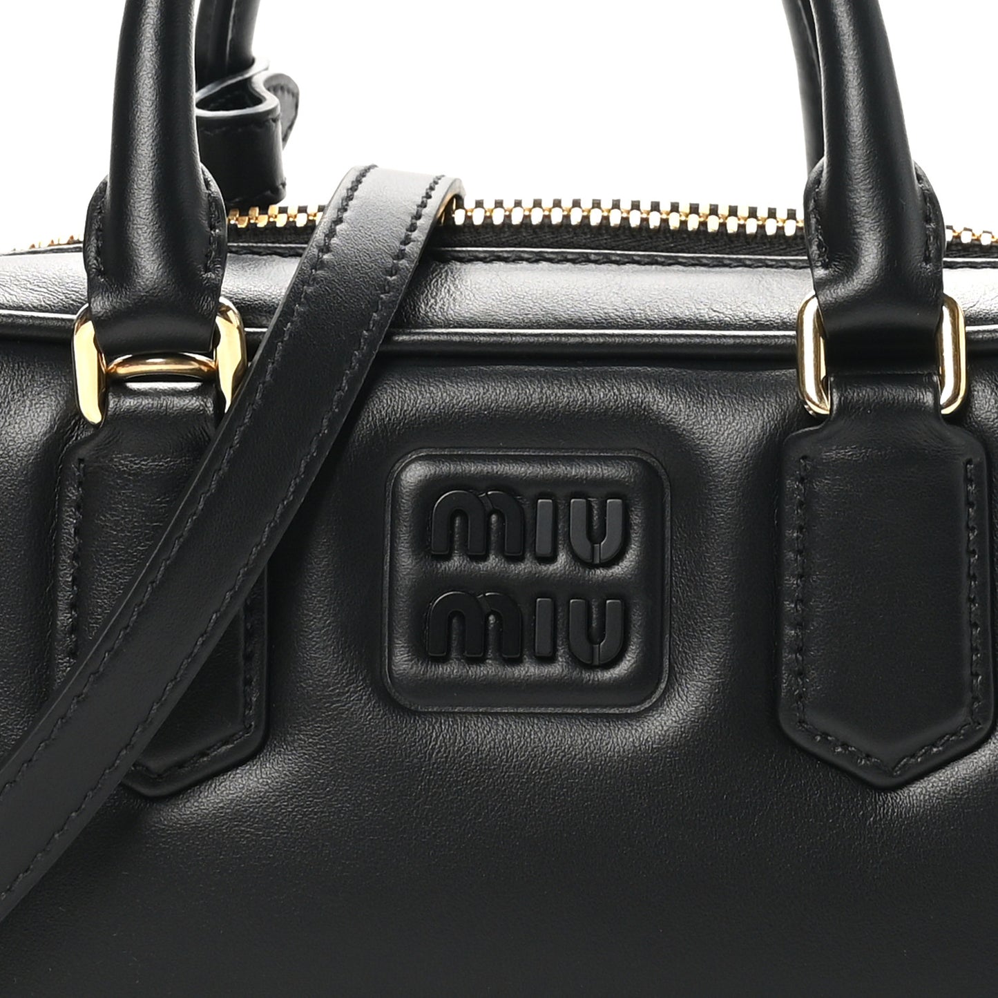 Calfskin Regular Arcadie Top Handle Bag Black