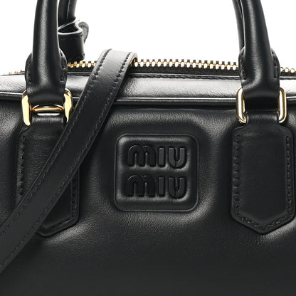 Miu Miu Calfskin Regular Arcadie Top Handle Bag Black 7 of 9