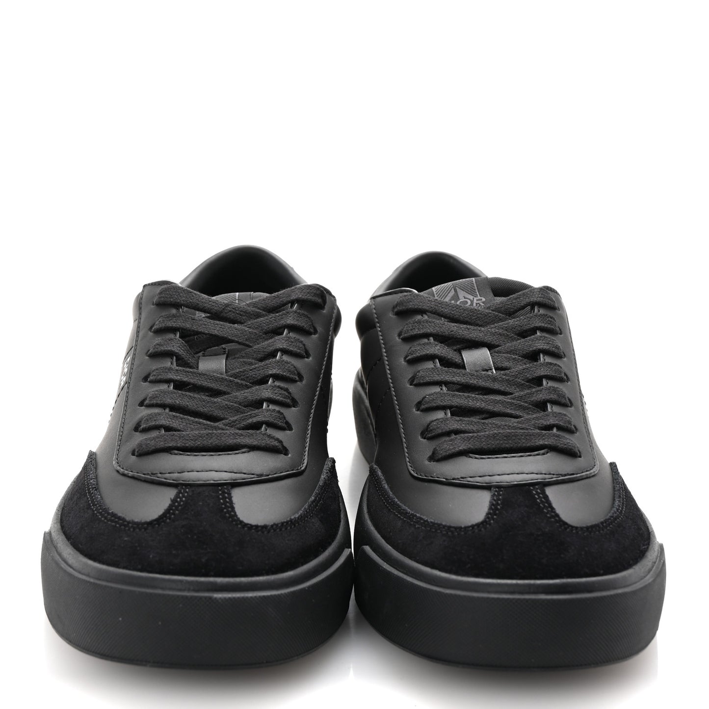 Smooth Calfskin Suede Mens B101 Low Top Sneakers 42.5 Black