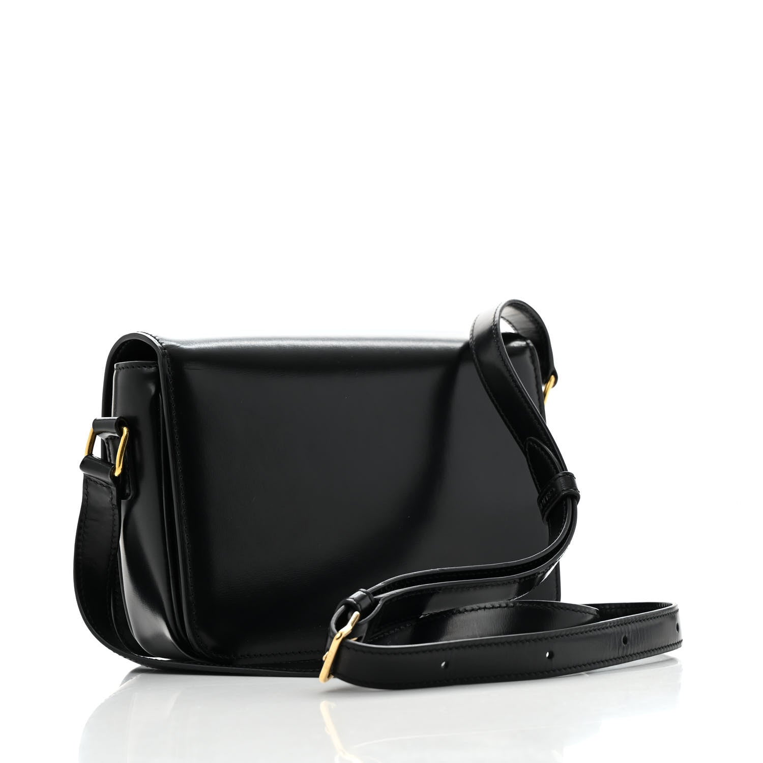 Celine Shiny Calfskin Teen Triomphe Black 3 of 12