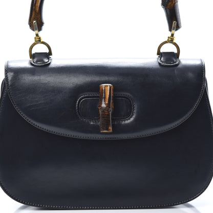 Gucci Calfskin Bamboo Top Handle Bag Navy 7 of 16