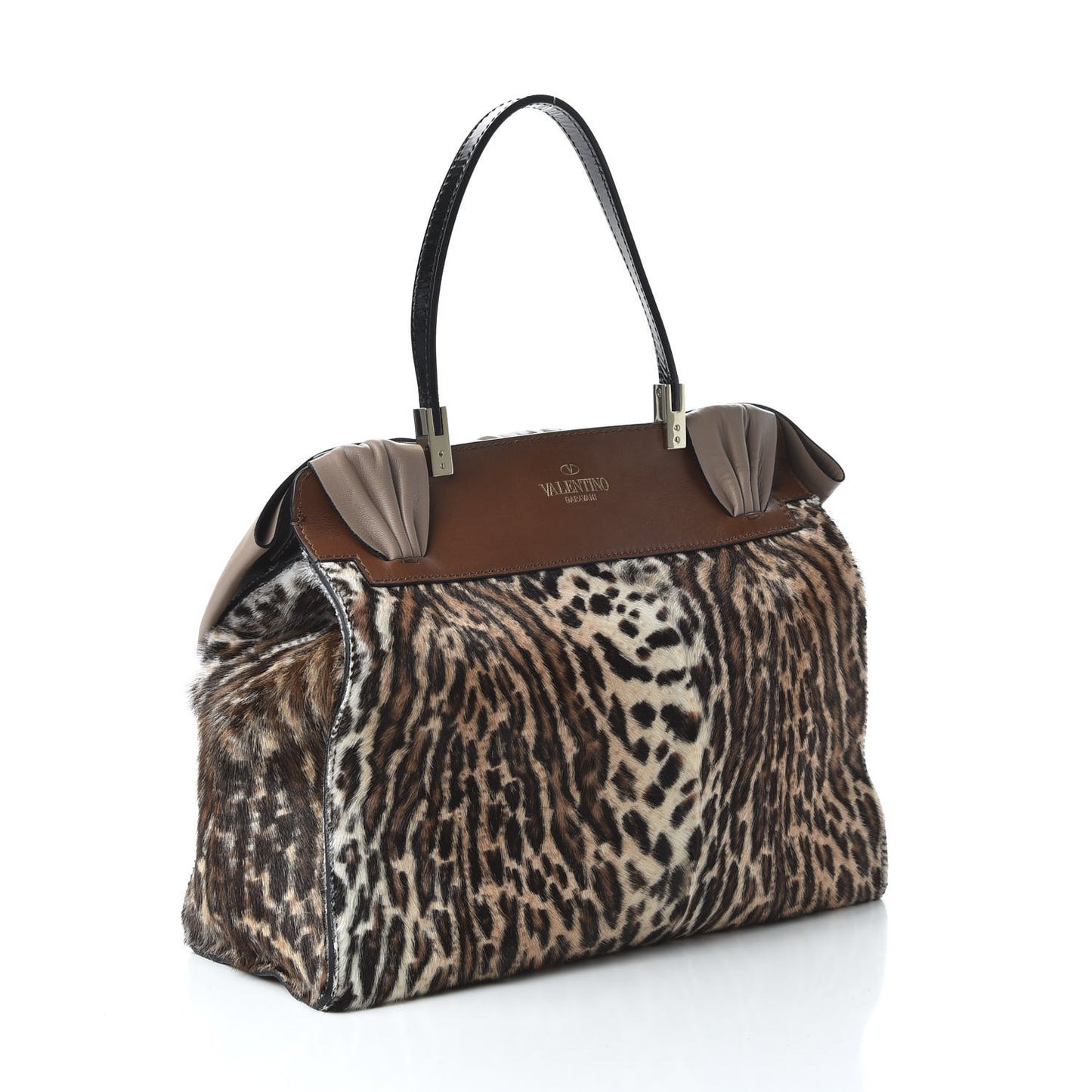 Calf Hair Leopard Print Medium Aphrodite Bow Satchel