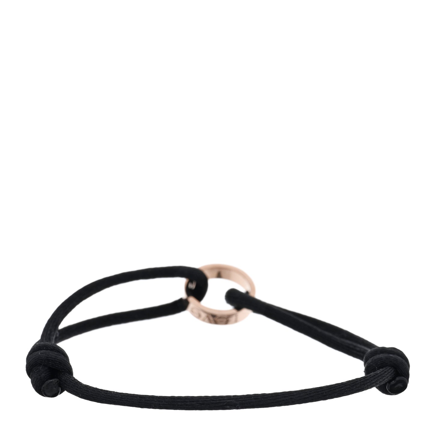 18K Pink Gold Charity LOVE Adjustable Cord Bracelet Black