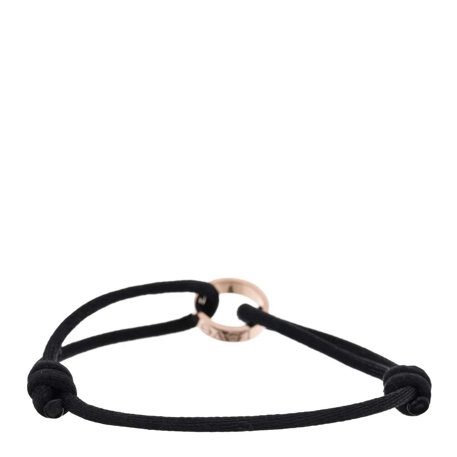 Cartier 18K Pink Gold Charity LOVE Adjustable Cord Bracelet Black 2 of 4