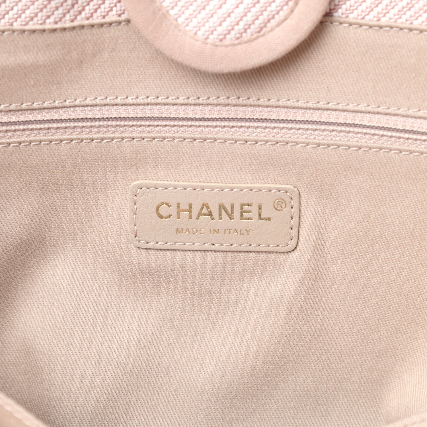Chanel Mixed Fibers Calfskin Small Deauville Tote Beige 6 of 10