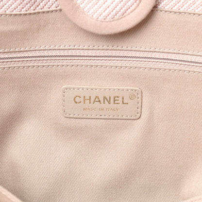 Chanel Mixed Fibers Calfskin Small Deauville Tote Beige 6 of 10