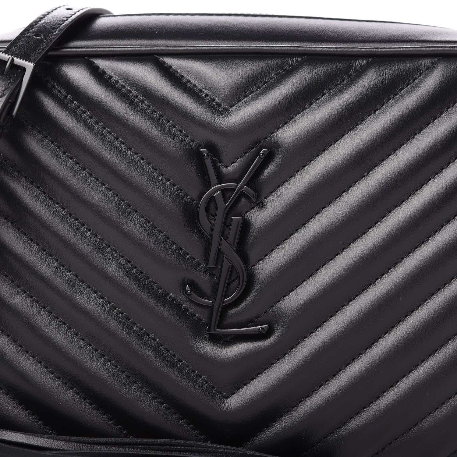 Saint Laurent Calfskin Matelasse Monogram Lou Camera Bag Black 10 of 11
