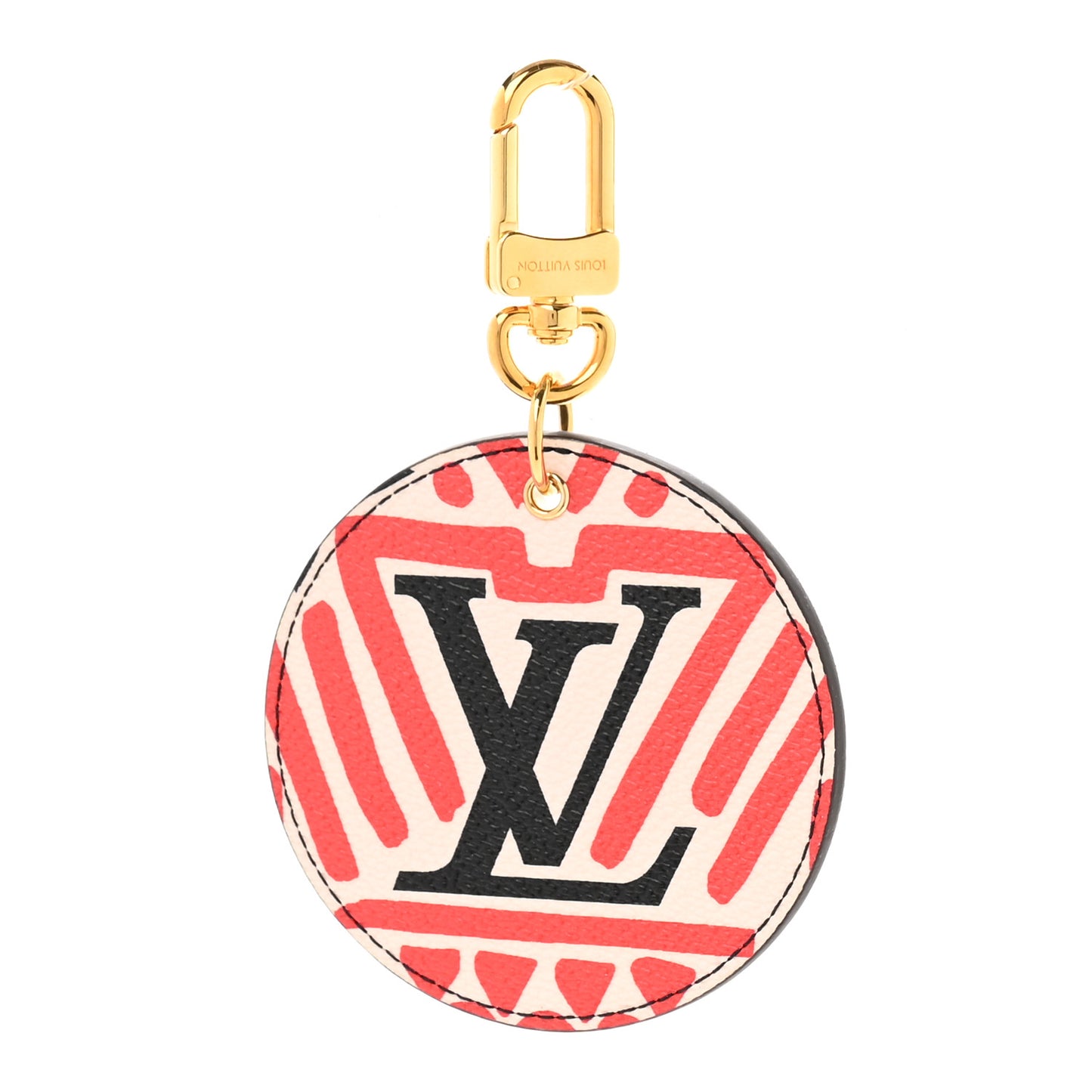 Monogram Giant Crafty Illustre Bag Charm Key Ring Creme Rouge Black
