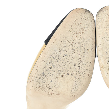 Chanel Goatskin Grosgrain Cap Toe CC Slingback Pumps 39.5 Beige Black 10 of 16