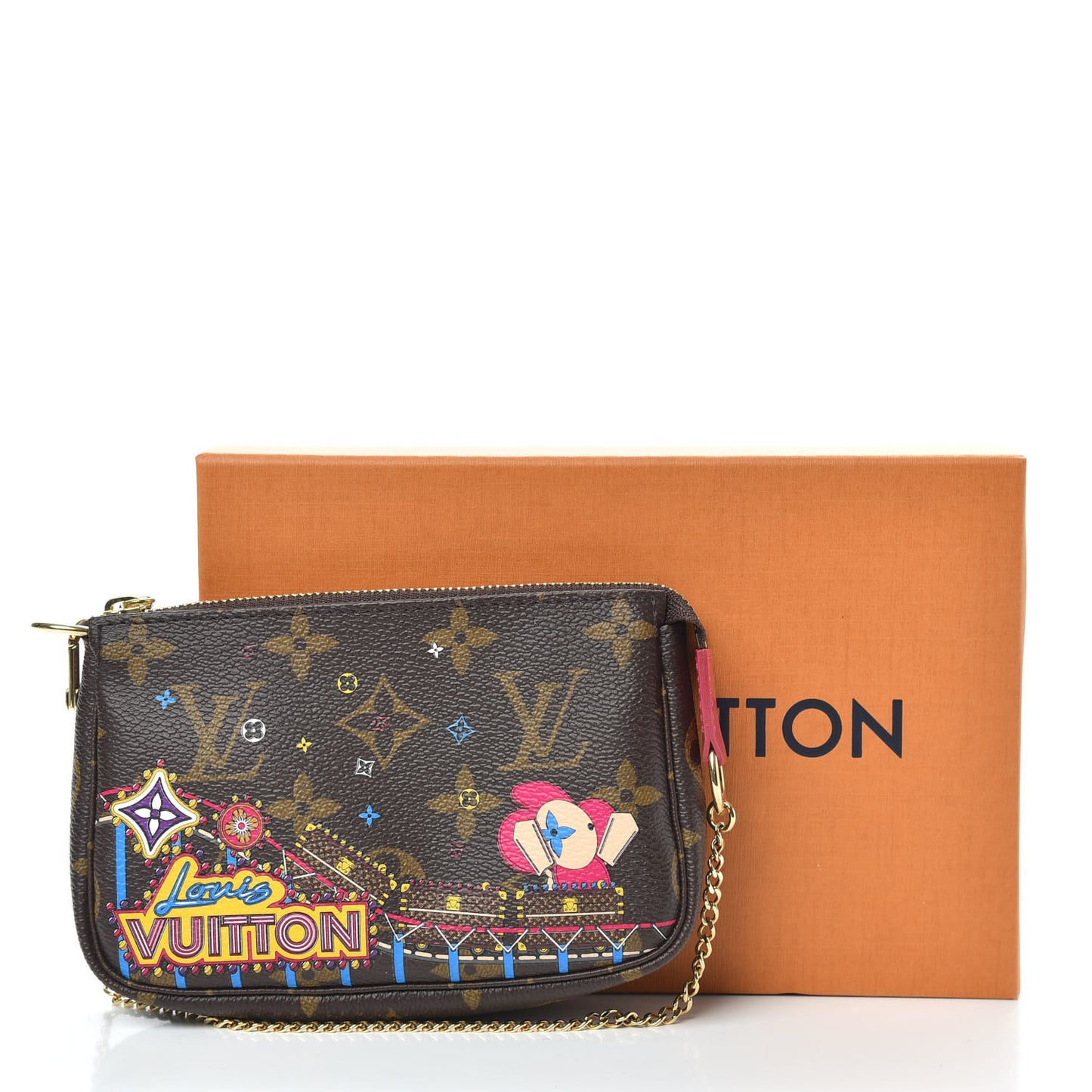 Monogram 2020 Christmas Animation Roller Coaster Mini Pochette Accessories Pivoine